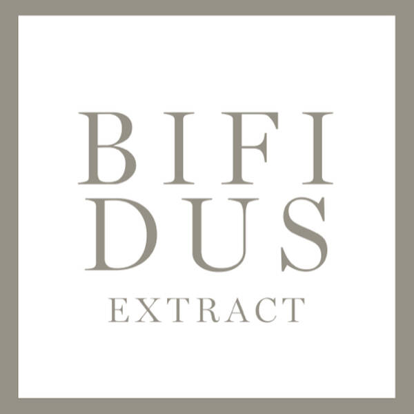 Logo featuring the word "BIFIDUS" in large, elegant font, with the word "EXTRACT" beneath it, all set against a white background framed by a muted gray border.