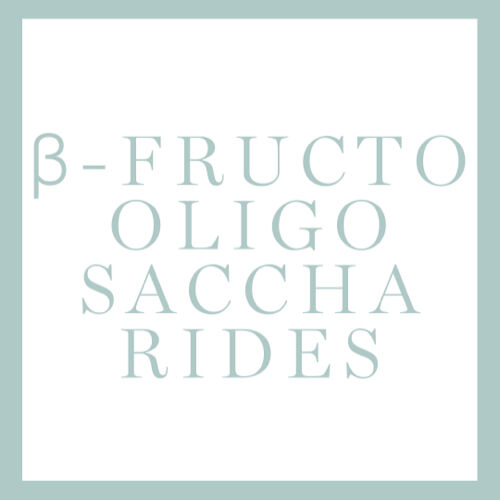 Text graphic displaying the phrase "β-FRUCTO OLIGO SACCHARIDES" in a minimalist design.