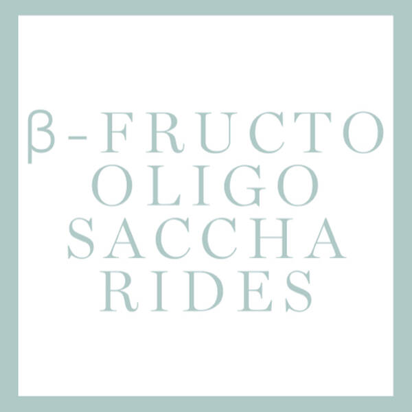 Text graphic displaying the phrase "β-FRUCTO OLIGO SACCHARIDES" in a minimalist design.